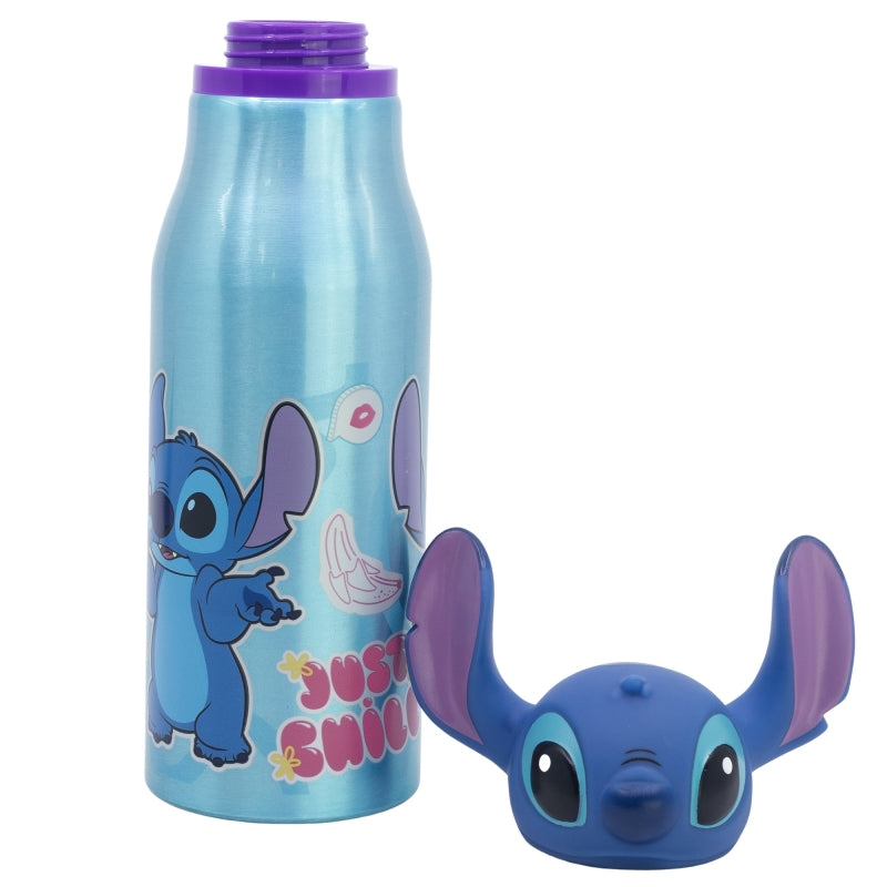 Garrafa em aluminio Stitch com tampa 3D