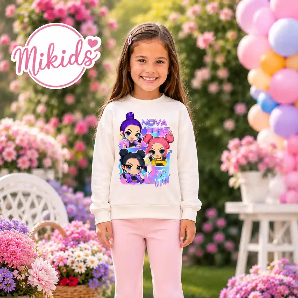 Girls' Colorful Set | Jumper + Flare Trousers