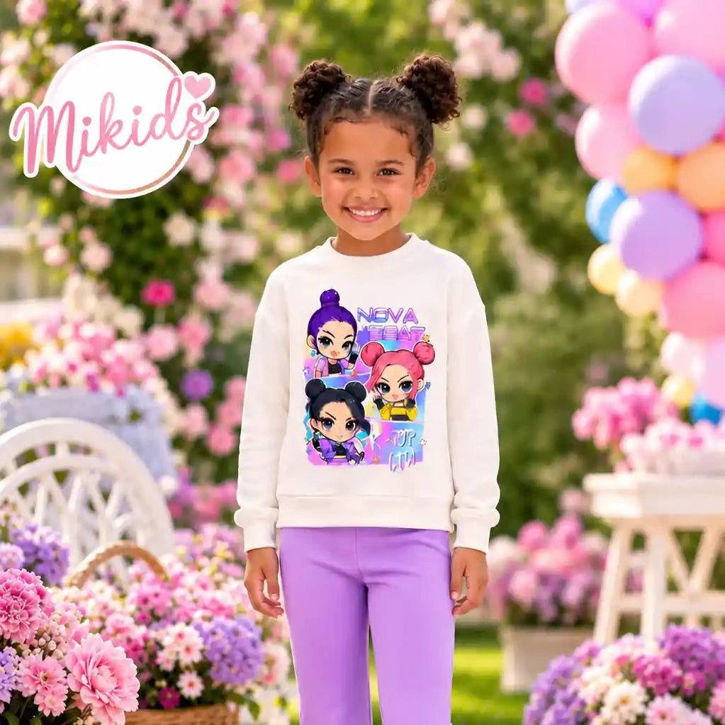 Girls' Colorful Set | Jumper + Flare Trousers