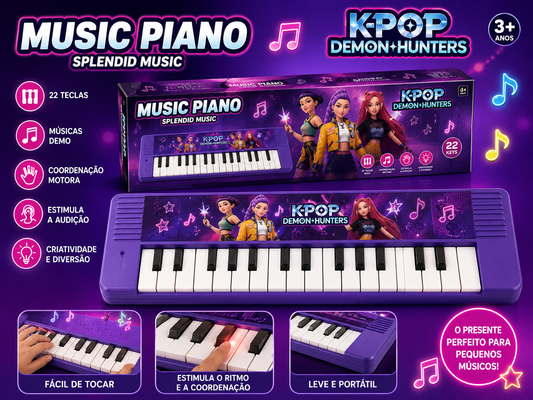 🎹🎶 Piano Musical K-Pop Demon Hunters – 22 Teclas