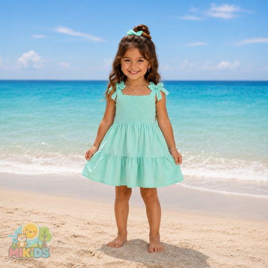 Vestido Infantil Verão Laços Coloridos