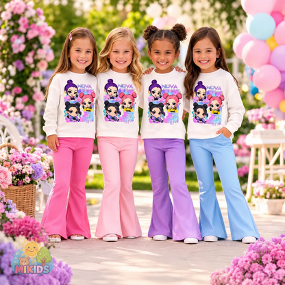 Girls' Colorful Set | Jumper + Flare Trousers