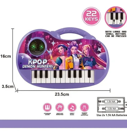 🎹🌟 Piano Musical K-Pop Demon Hunters com Luzes – 22 Teclas