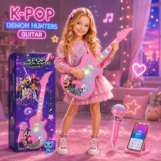 Guitarra K-Pop Demon Hunters com Microfone