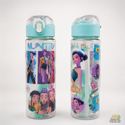 Garrafa K-Pop Demon Hunters com Palhinha – 700ml