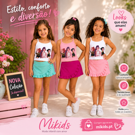 Conjunto saia calção K POP