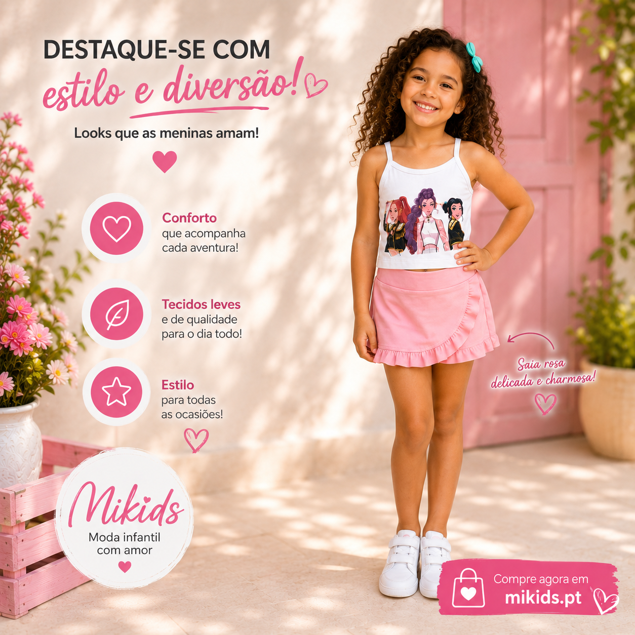 Conjunto saia calção K POP