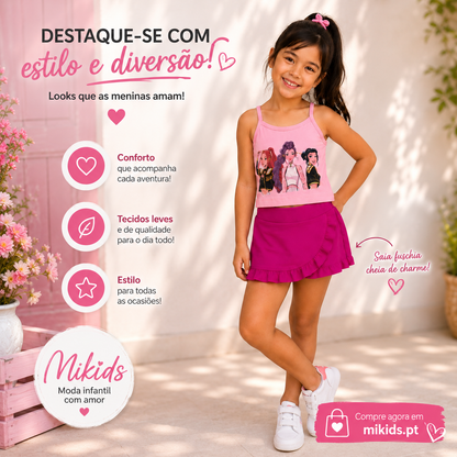 Conjunto saia calção K POP