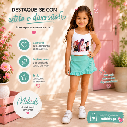 Conjunto saia calção K POP